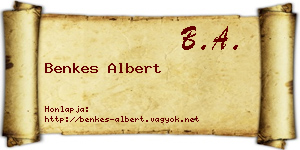 Benkes Albert névjegykártya