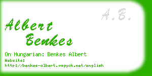 albert benkes business card